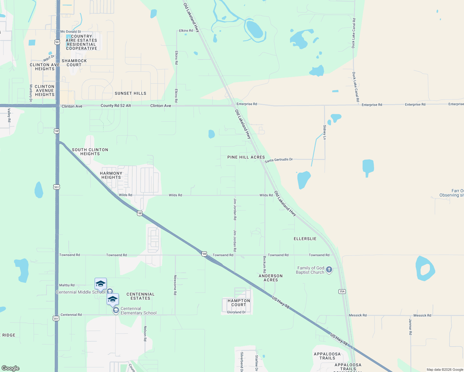 map of restaurants, bars, coffee shops, grocery stores, and more near 11041 Jim Jordan Road in Dade City