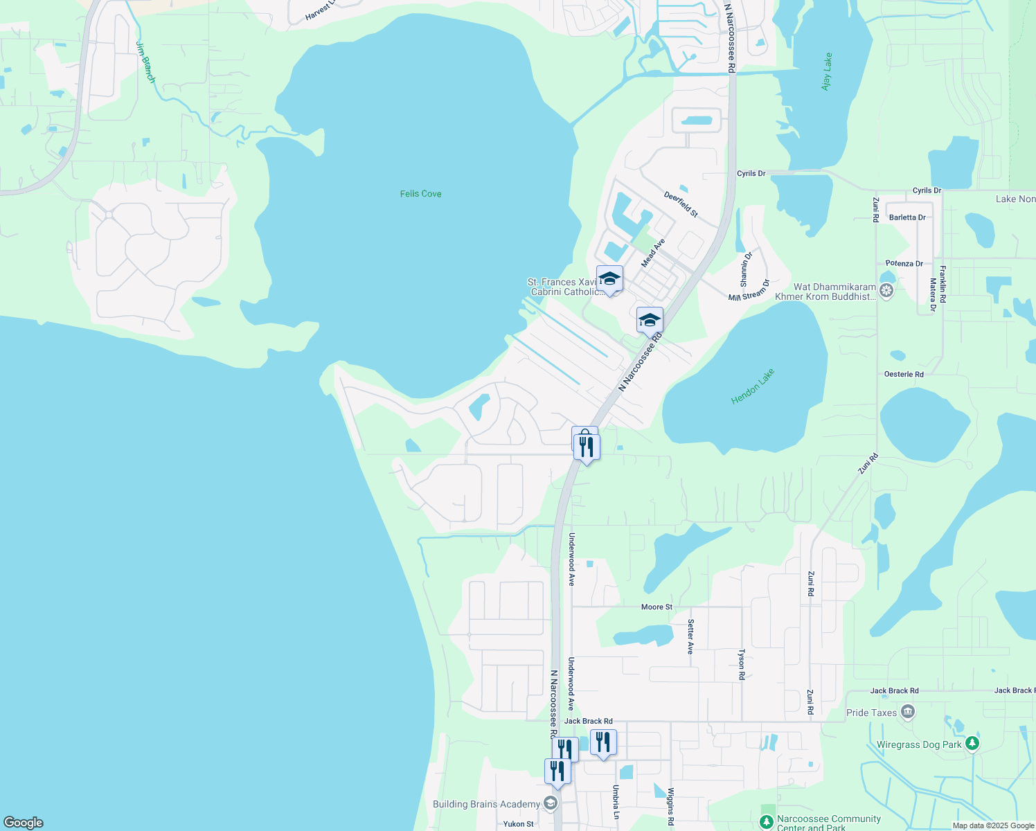 map of restaurants, bars, coffee shops, grocery stores, and more near 4948 Oakway Dr in St Cloud