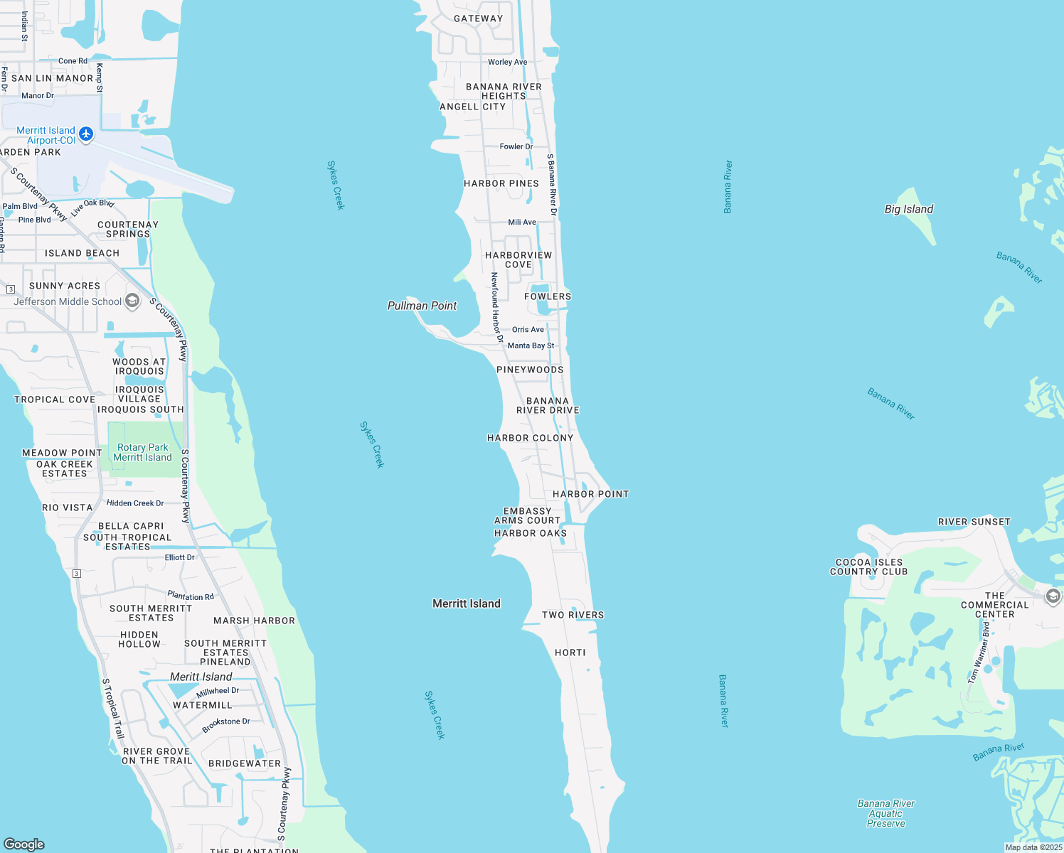 map of restaurants, bars, coffee shops, grocery stores, and more near 1720 Newfound Harbor Drive in Merritt Island
