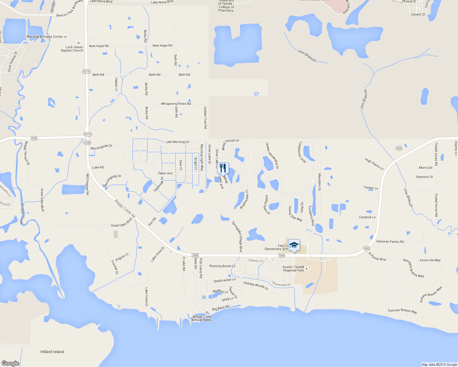 map of restaurants, bars, coffee shops, grocery stores, and more near 3117 Regal Darner Drive in Kissimmee