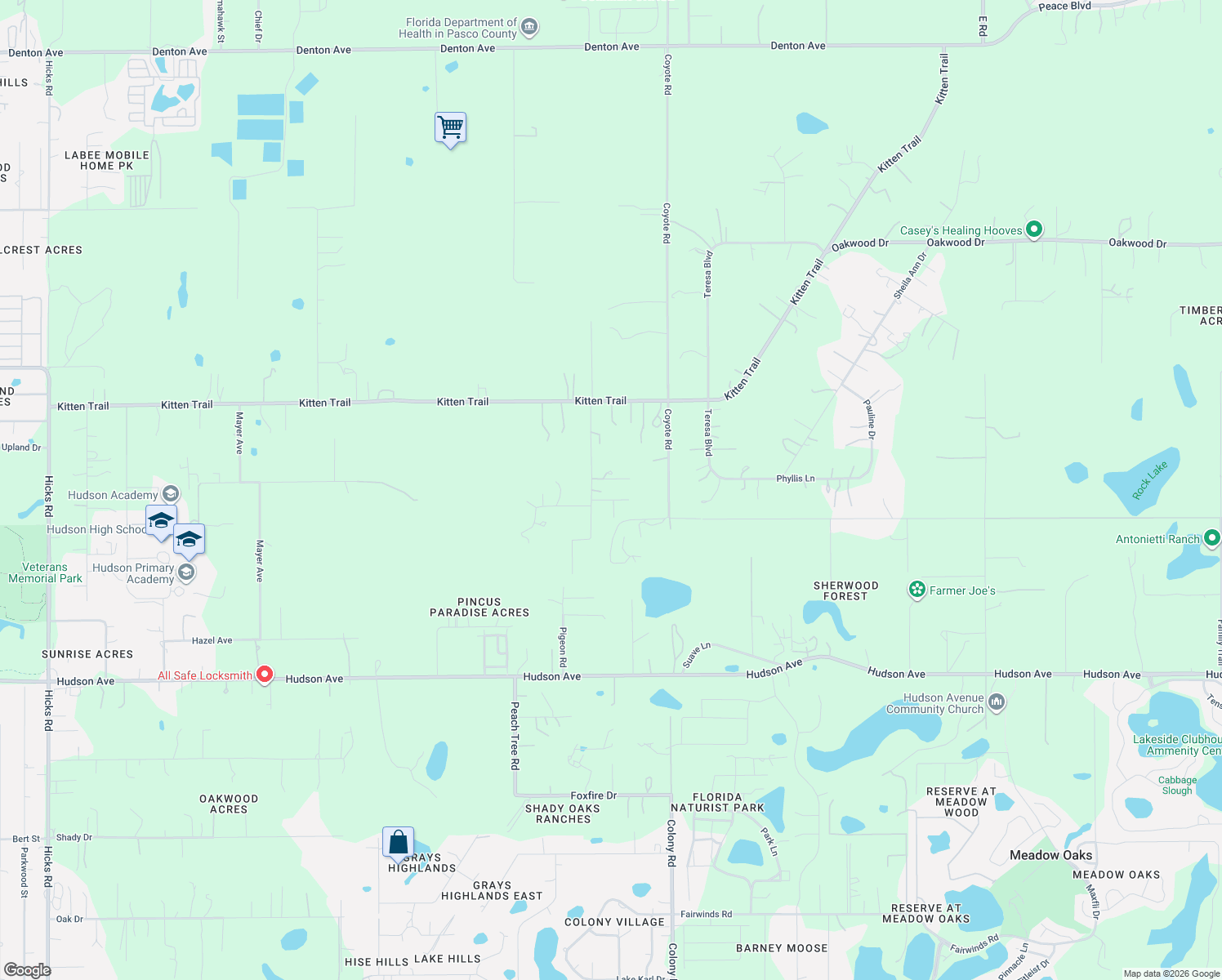 map of restaurants, bars, coffee shops, grocery stores, and more near 14550 Giddyup Ln in Hudson