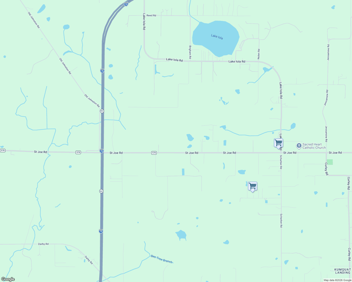 map of restaurants, bars, coffee shops, grocery stores, and more near 30833 Saint Joe Road in Dade City