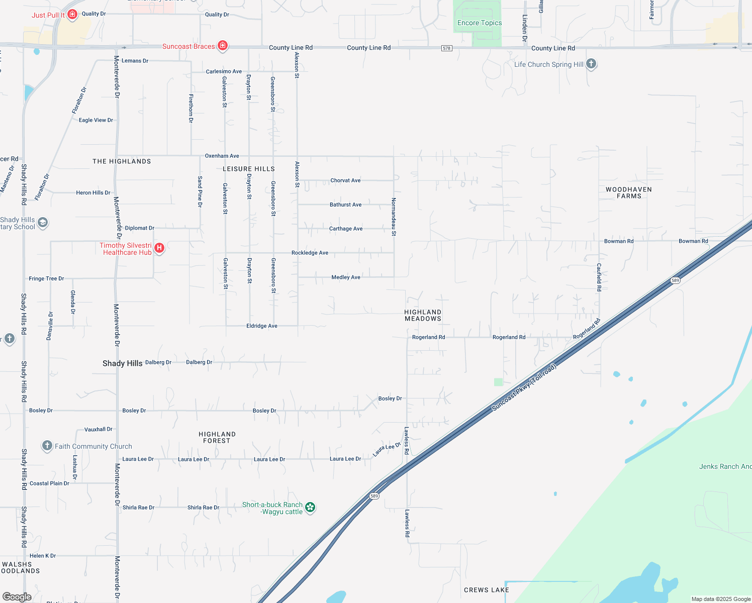 map of restaurants, bars, coffee shops, grocery stores, and more near 17825 Good Hope Lane in Spring Hill