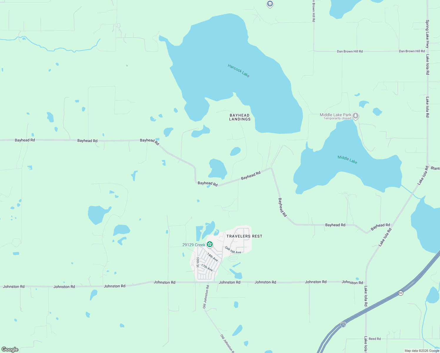 map of restaurants, bars, coffee shops, grocery stores, and more near 29235 Bayhead Road in Dade City