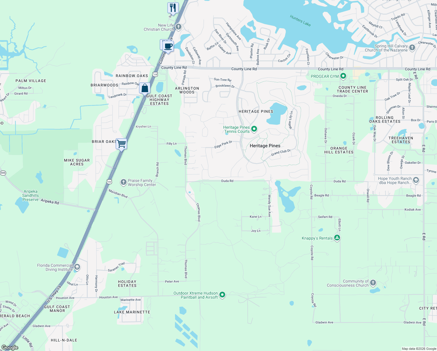 map of restaurants, bars, coffee shops, grocery stores, and more near 11131 Hollander Avenue in Hudson