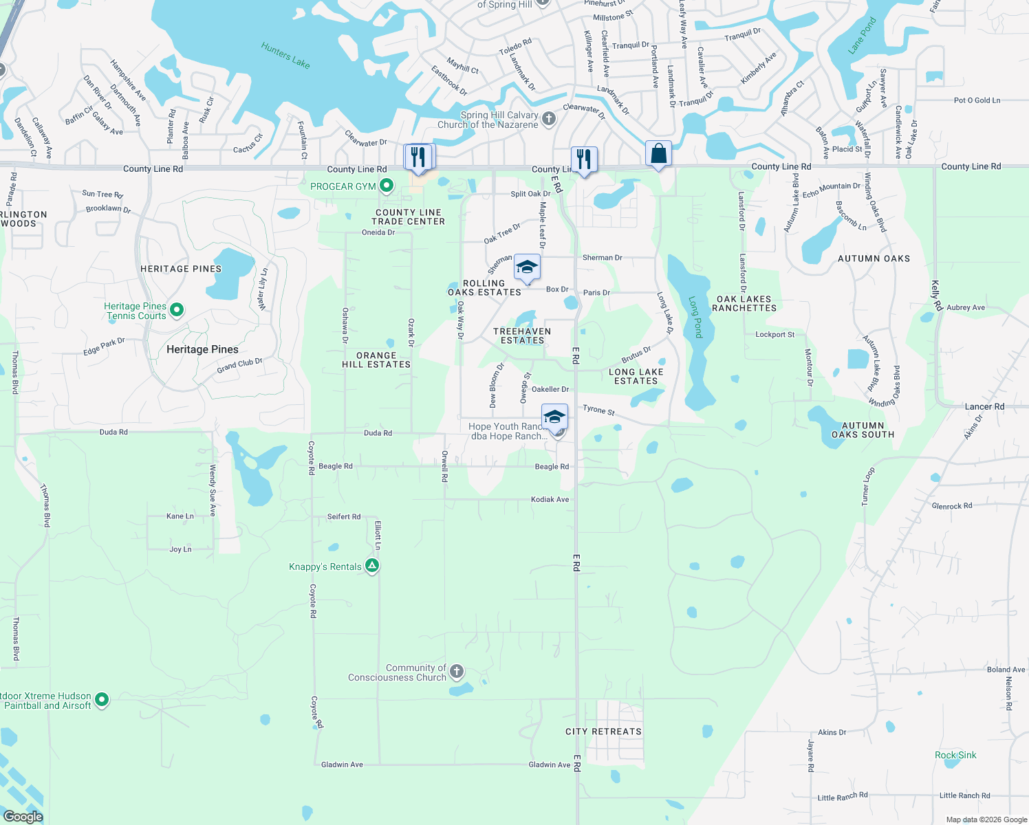 map of restaurants, bars, coffee shops, grocery stores, and more near 18041 Owego Street in Hudson
