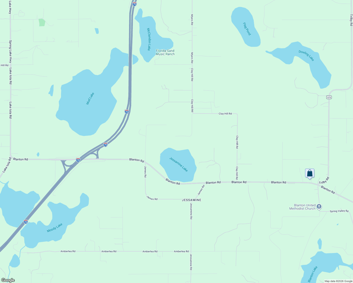 map of restaurants, bars, coffee shops, grocery stores, and more near 32824 Lister Road in Dade City