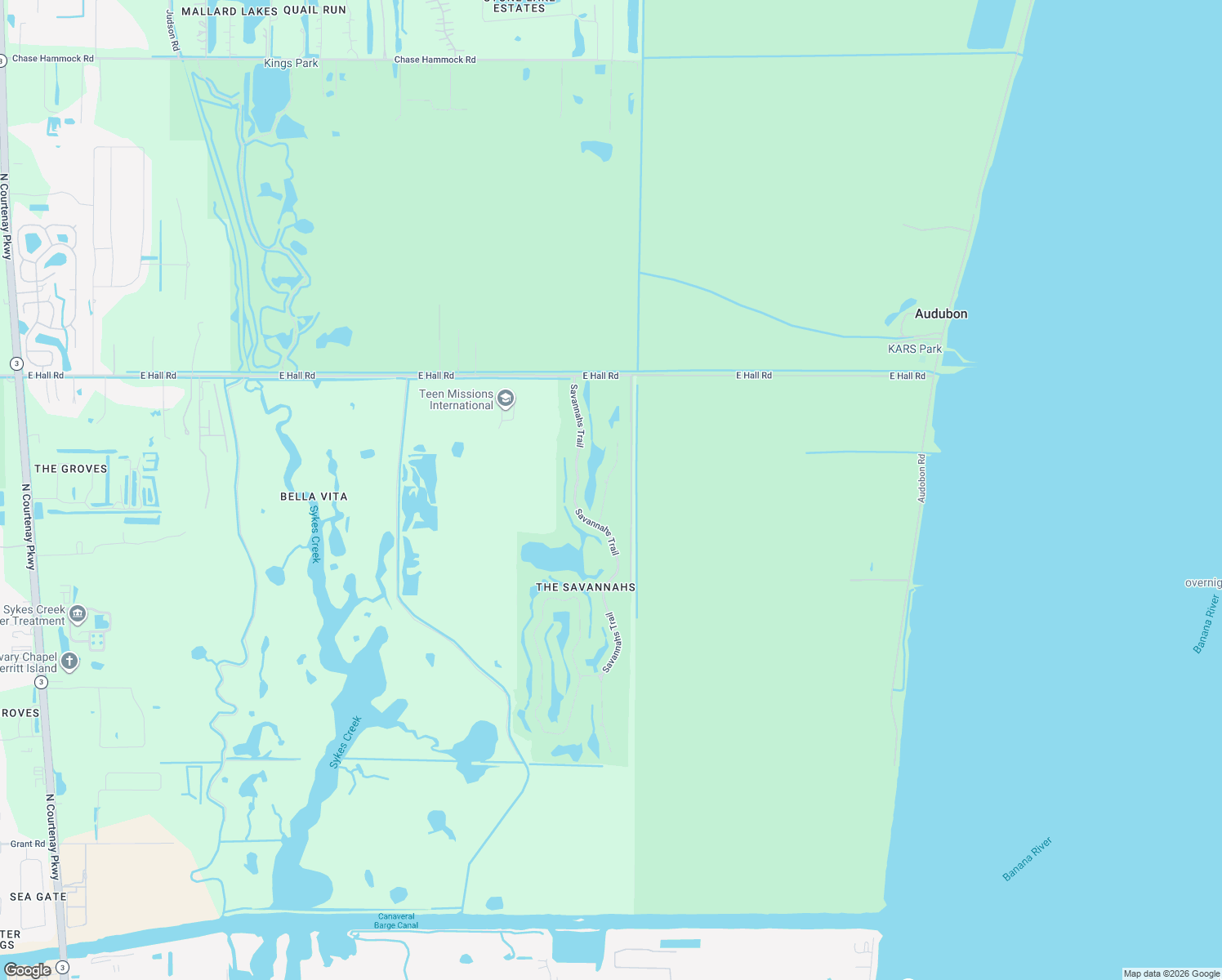 map of restaurants, bars, coffee shops, grocery stores, and more near 4048 Sand Ridge Drive in Merritt Island