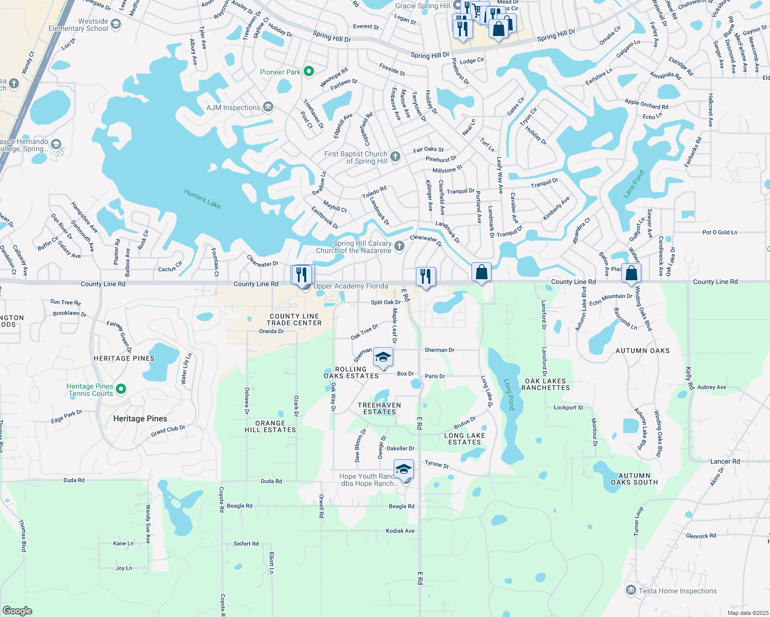 map of restaurants, bars, coffee shops, grocery stores, and more near 12808 Split Oak Drive in Hudson