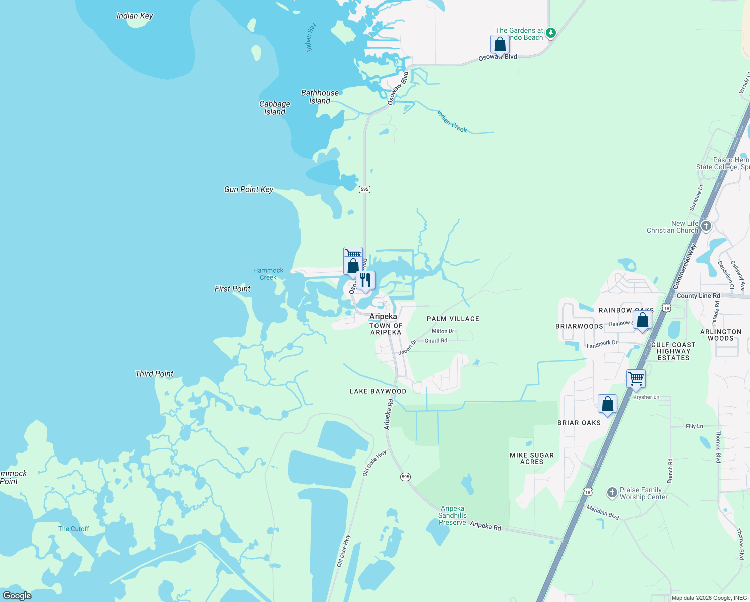 map of restaurants, bars, coffee shops, grocery stores, and more near 9017 Petal Court in Hudson