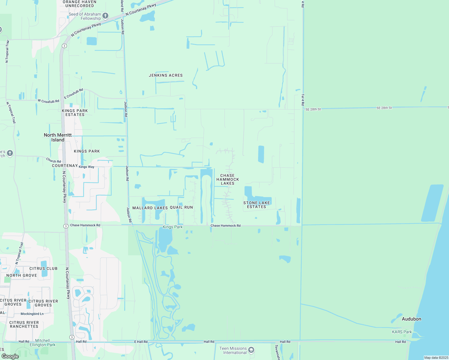map of restaurants, bars, coffee shops, grocery stores, and more near 5276 Royal Paddock Way in Merritt Island