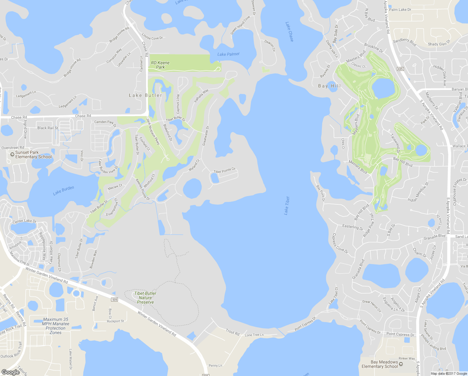 map of restaurants, bars, coffee shops, grocery stores, and more near 9217 Tibet Pointe Circle in Windermere