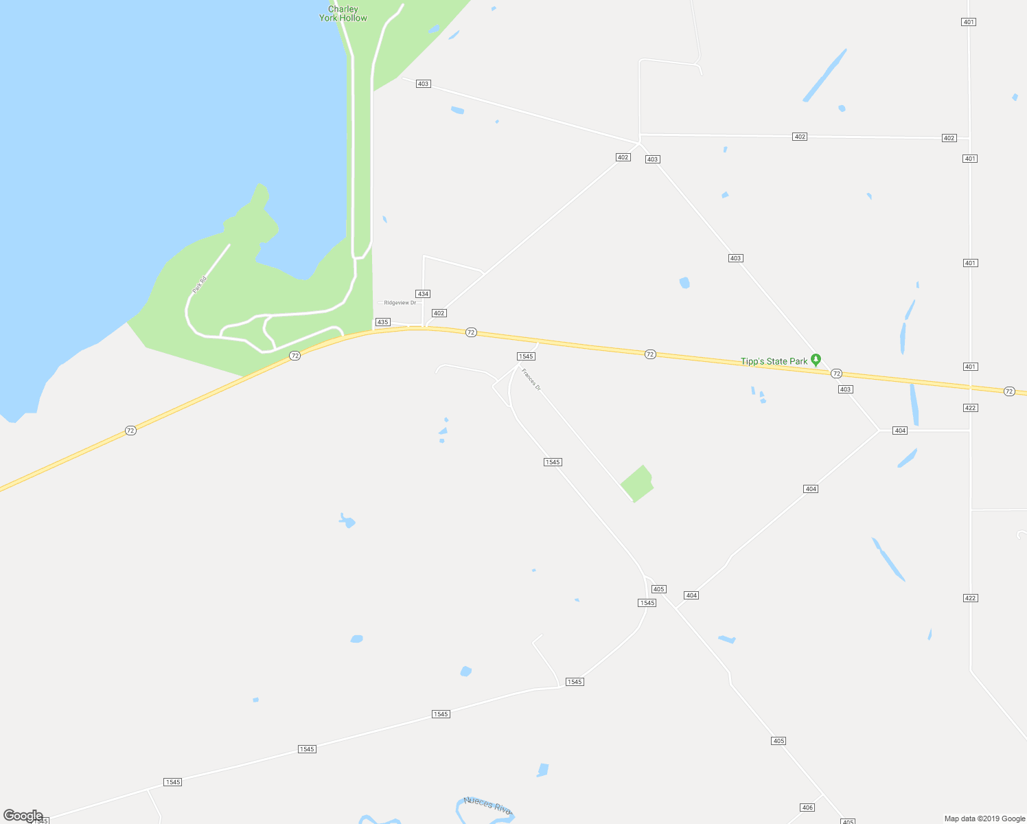 map of restaurants, bars, coffee shops, grocery stores, and more near 143 Farm to Market 1545 in Three Rivers