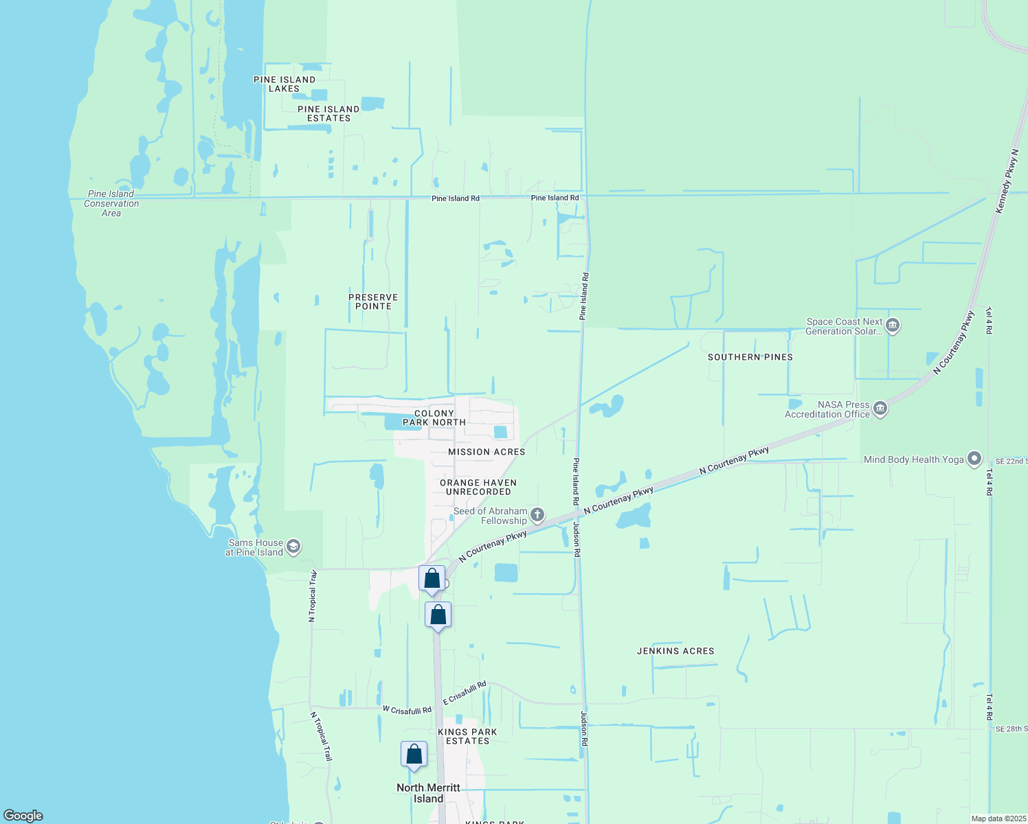 map of restaurants, bars, coffee shops, grocery stores, and more near 6800 Marilane Street in Merritt Island