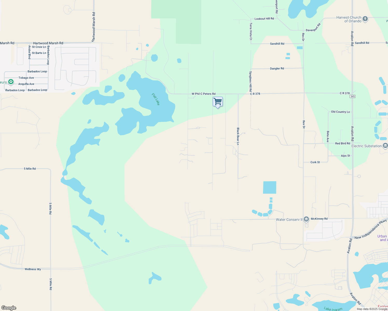 map of restaurants, bars, coffee shops, grocery stores, and more near 9342 Quiet Lane in Winter Garden
