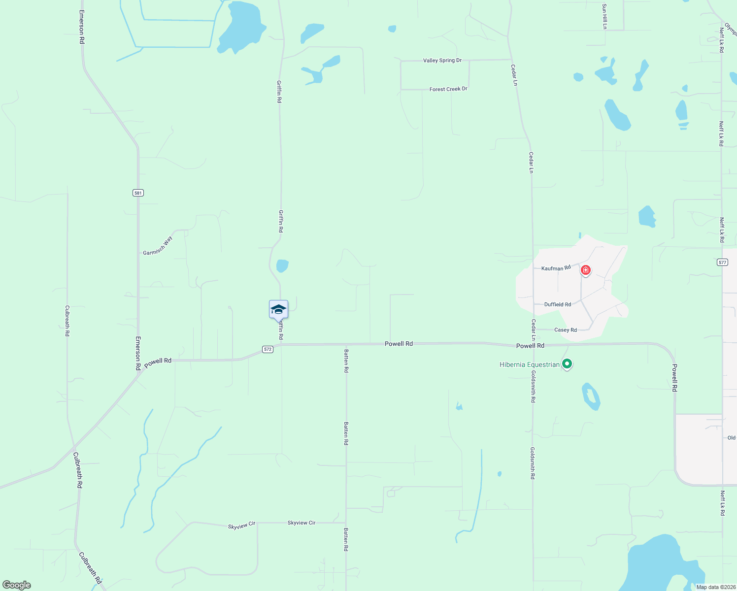 map of restaurants, bars, coffee shops, grocery stores, and more near 23183 Powell Road in Brooksville