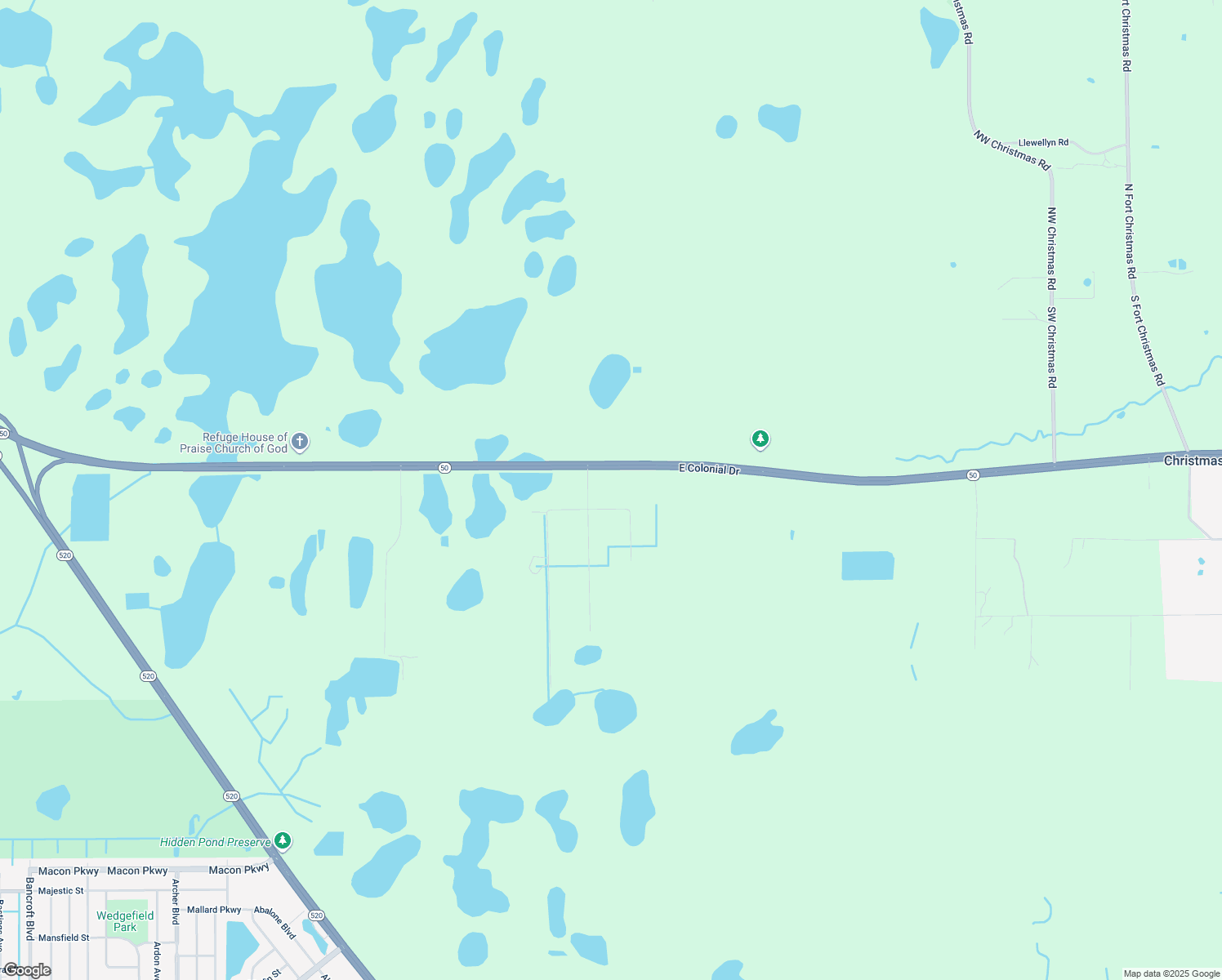 map of restaurants, bars, coffee shops, grocery stores, and more near 21711 Ridgeline Court in Christmas