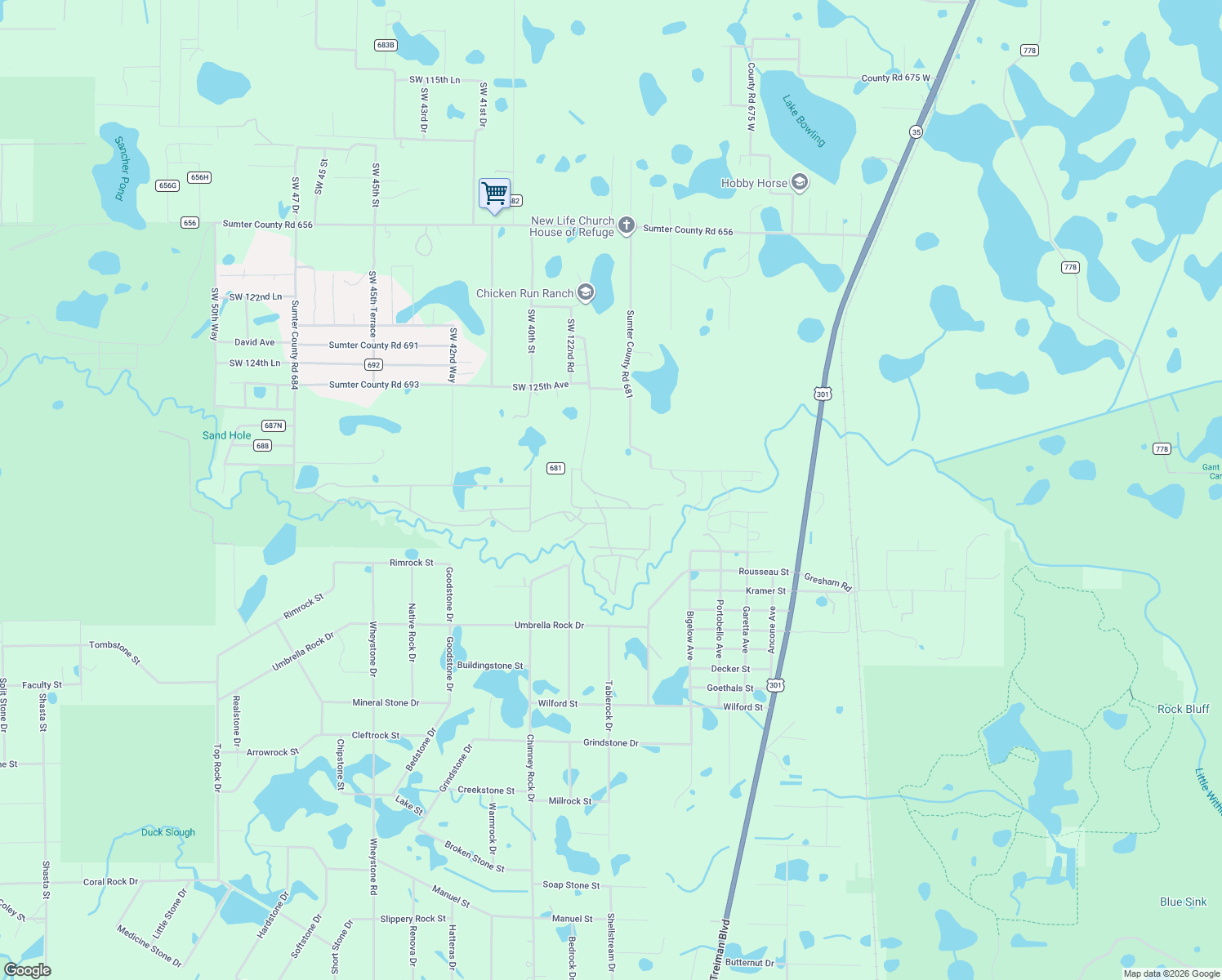 map of restaurants, bars, coffee shops, grocery stores, and more near 12845 Southwest 38th Way in Webster