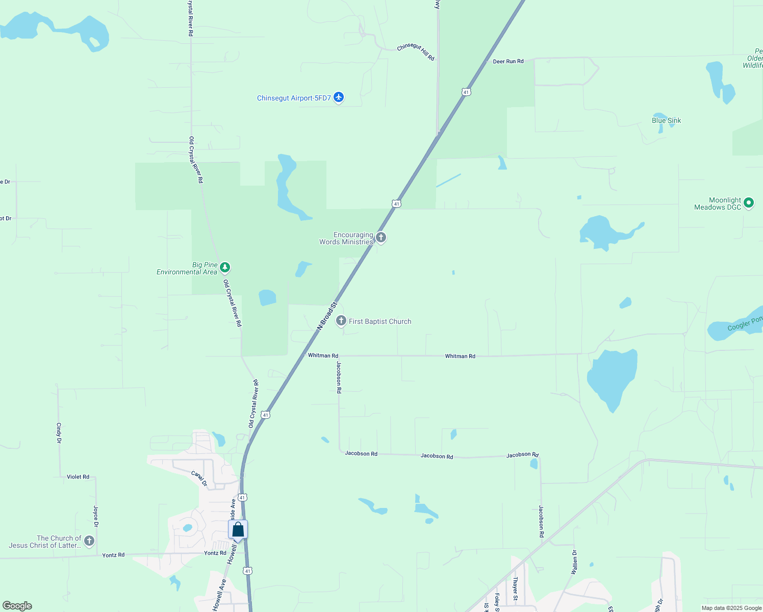 map of restaurants, bars, coffee shops, grocery stores, and more near 11460 Shady Rest Court in Brooksville