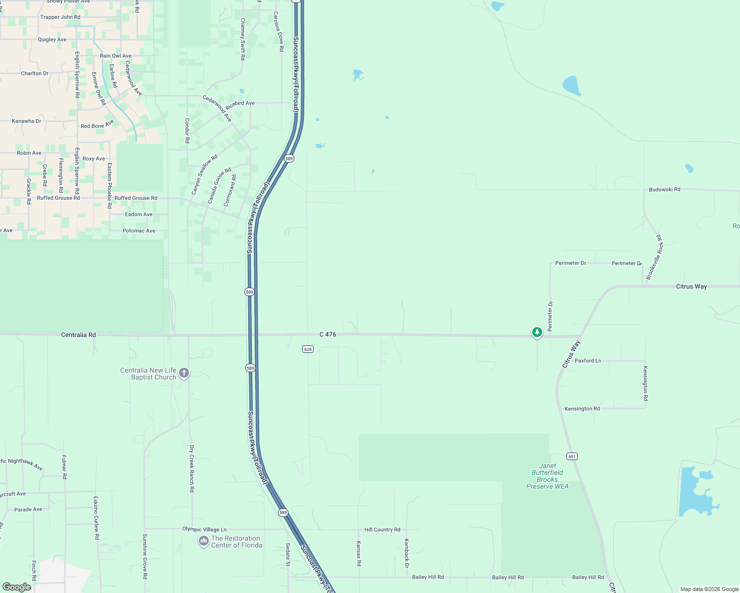 map of restaurants, bars, coffee shops, grocery stores, and more near 14485 Centralia Road in Brooksville