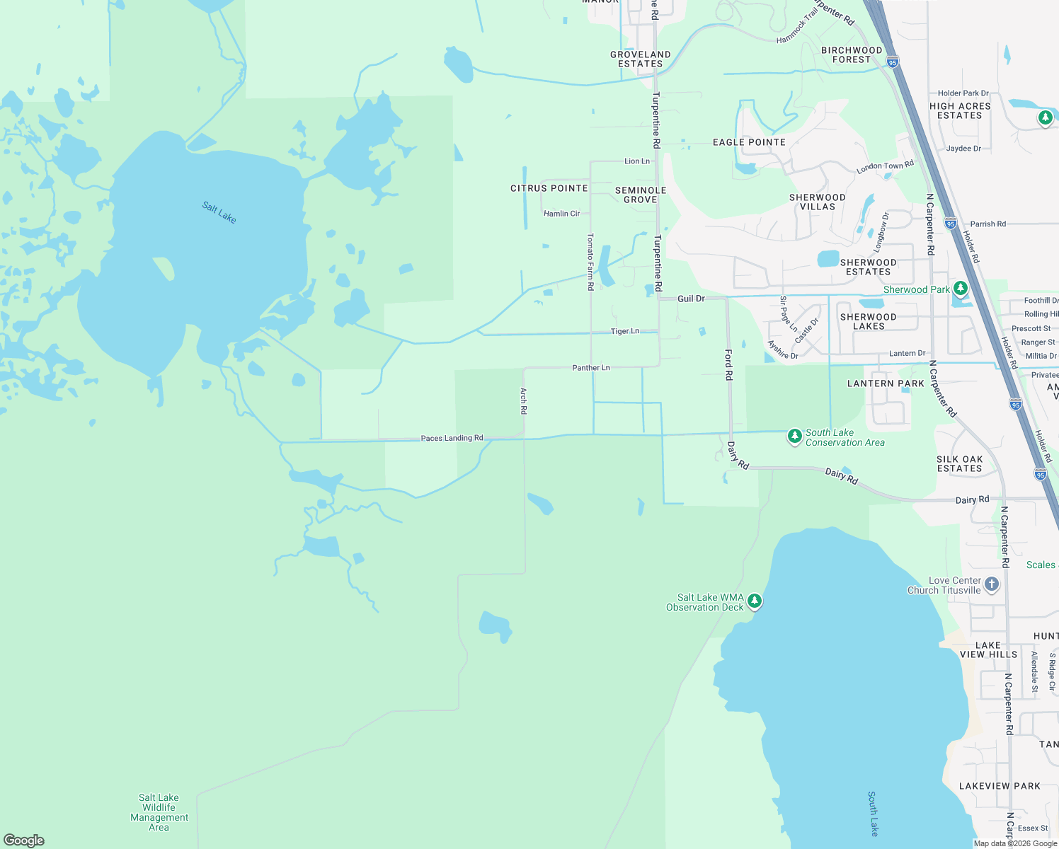 map of restaurants, bars, coffee shops, grocery stores, and more near 1625 Arch Road in Mims
