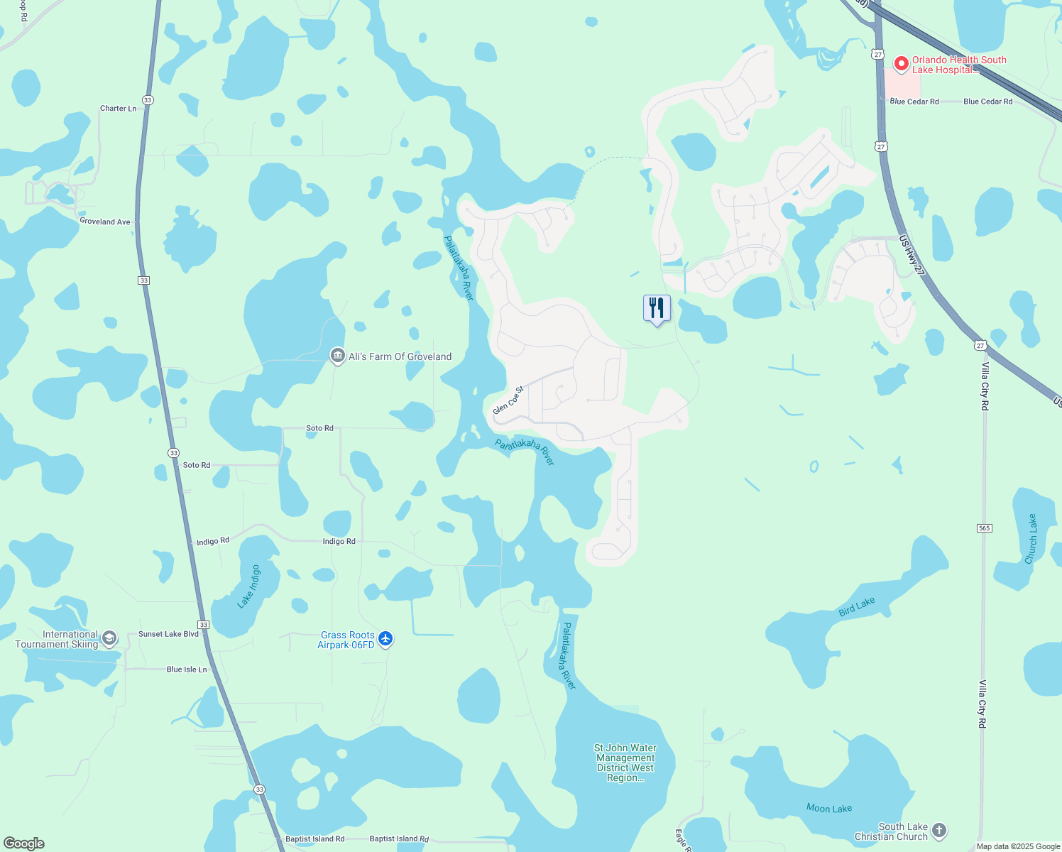map of restaurants, bars, coffee shops, grocery stores, and more near 4842 Glen Coe Street in Leesburg