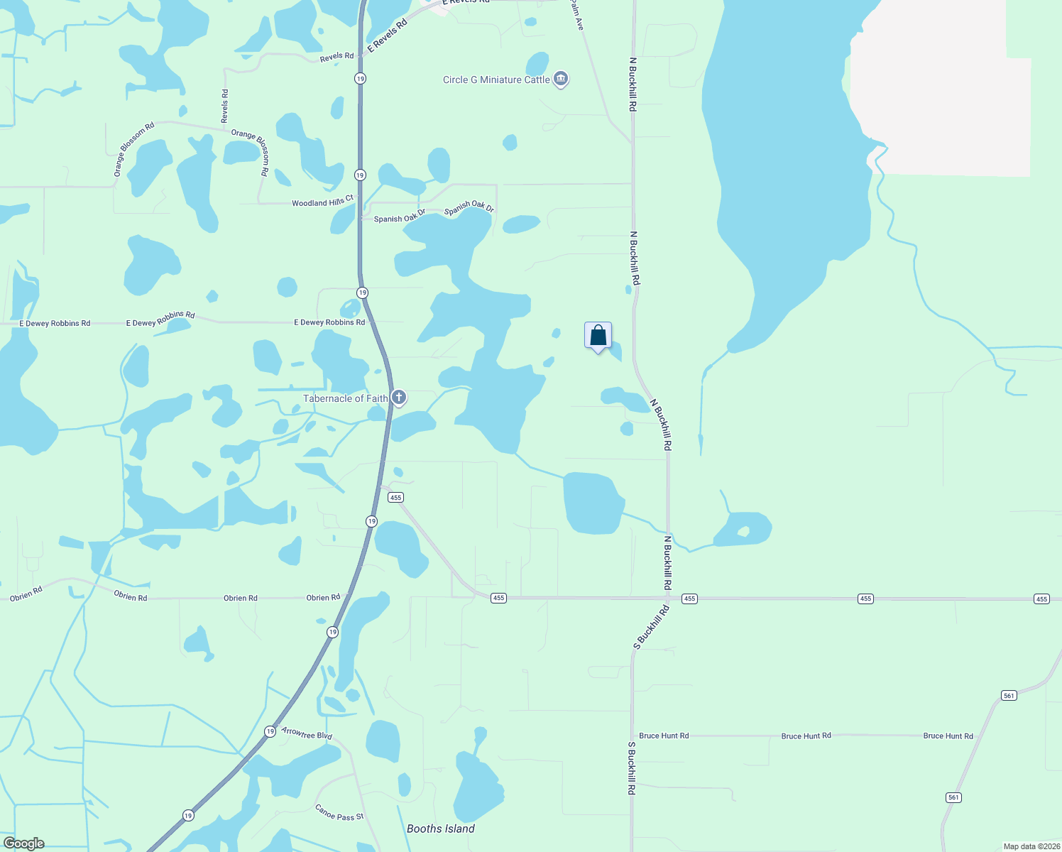 map of restaurants, bars, coffee shops, grocery stores, and more near 11327 Laney Road in Howey-in-the-Hills