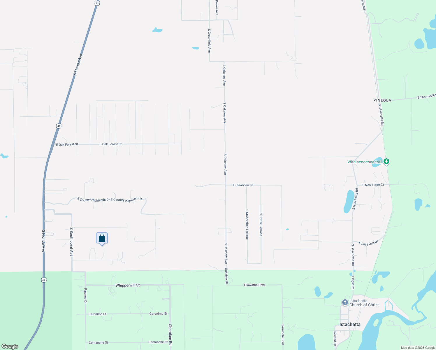 map of restaurants, bars, coffee shops, grocery stores, and more near 12672 South Oakview Avenue in Floral City