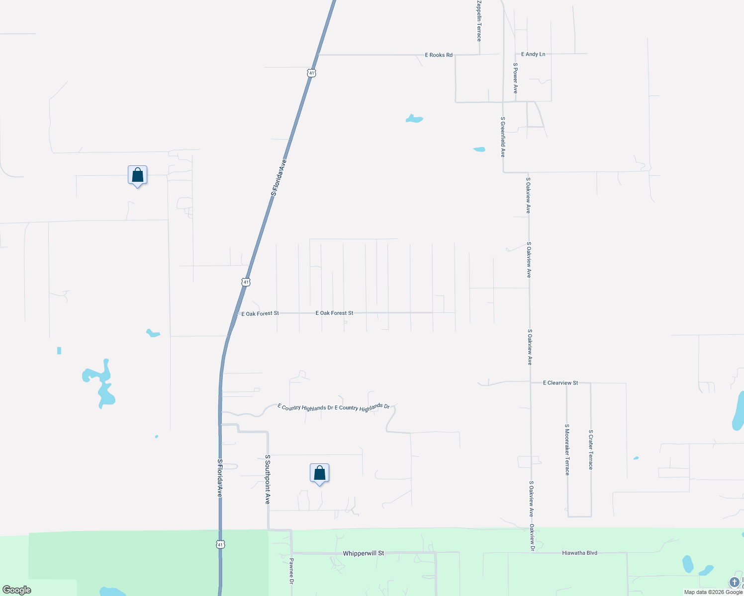 map of restaurants, bars, coffee shops, grocery stores, and more near 12291 South Elm Point in Floral City