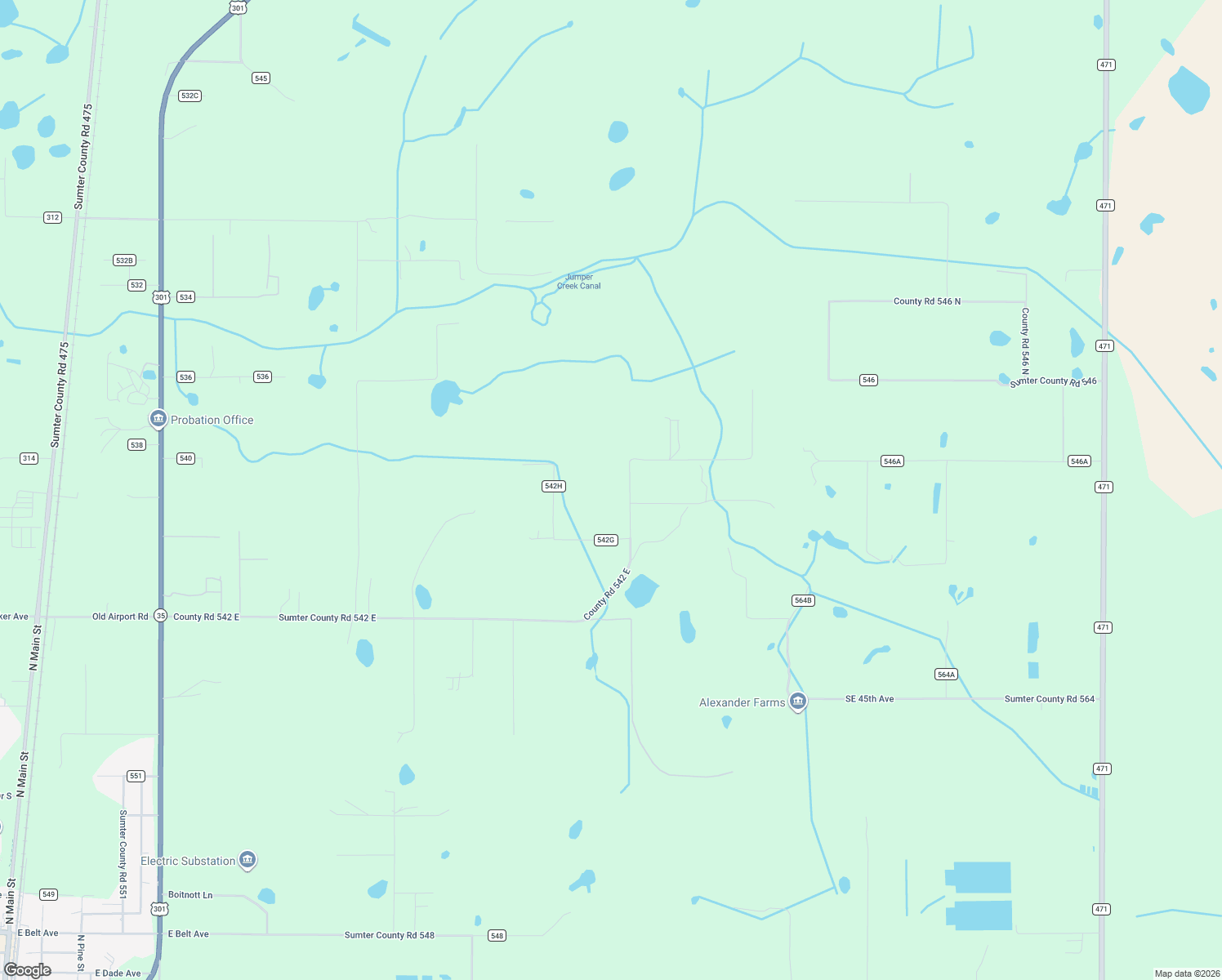 map of restaurants, bars, coffee shops, grocery stores, and more near 4596 Southeast 14 Terrace in Bushnell