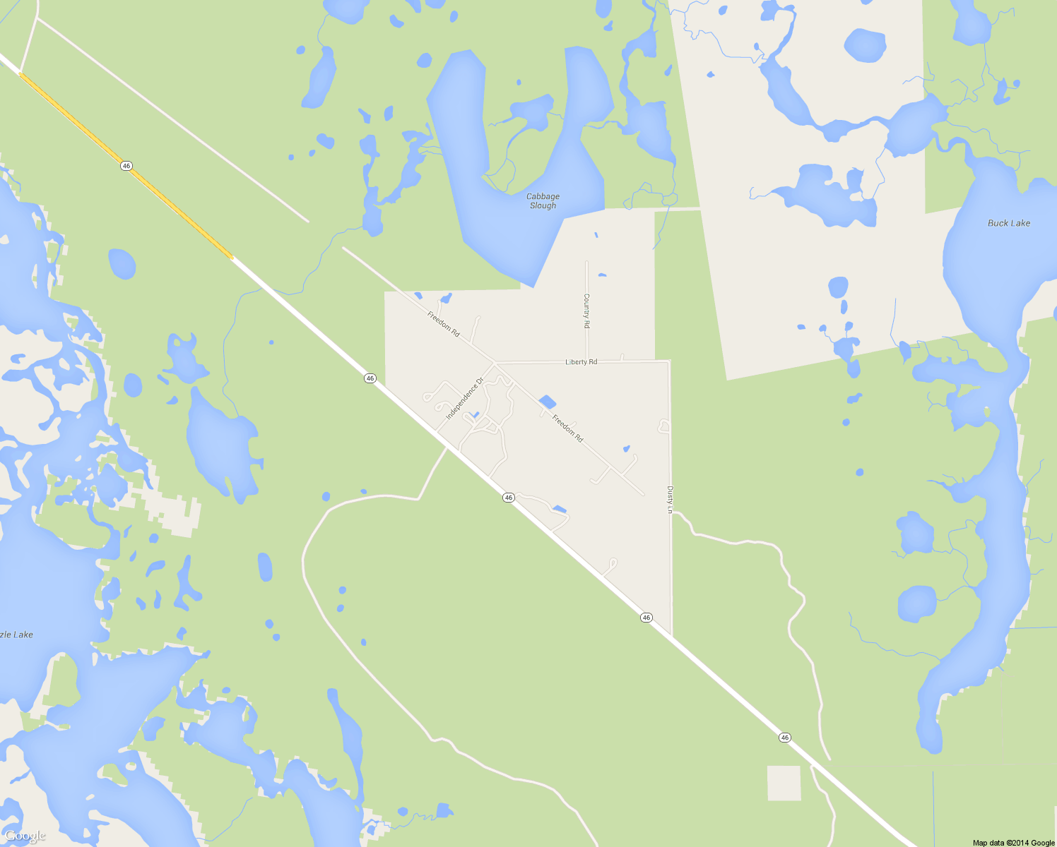 map of restaurants, bars, coffee shops, grocery stores, and more near 8961 Freedom Road in Mims