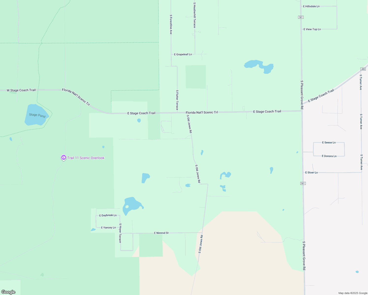 map of restaurants, bars, coffee shops, grocery stores, and more near 11556 South Old Jones Road in Floral City