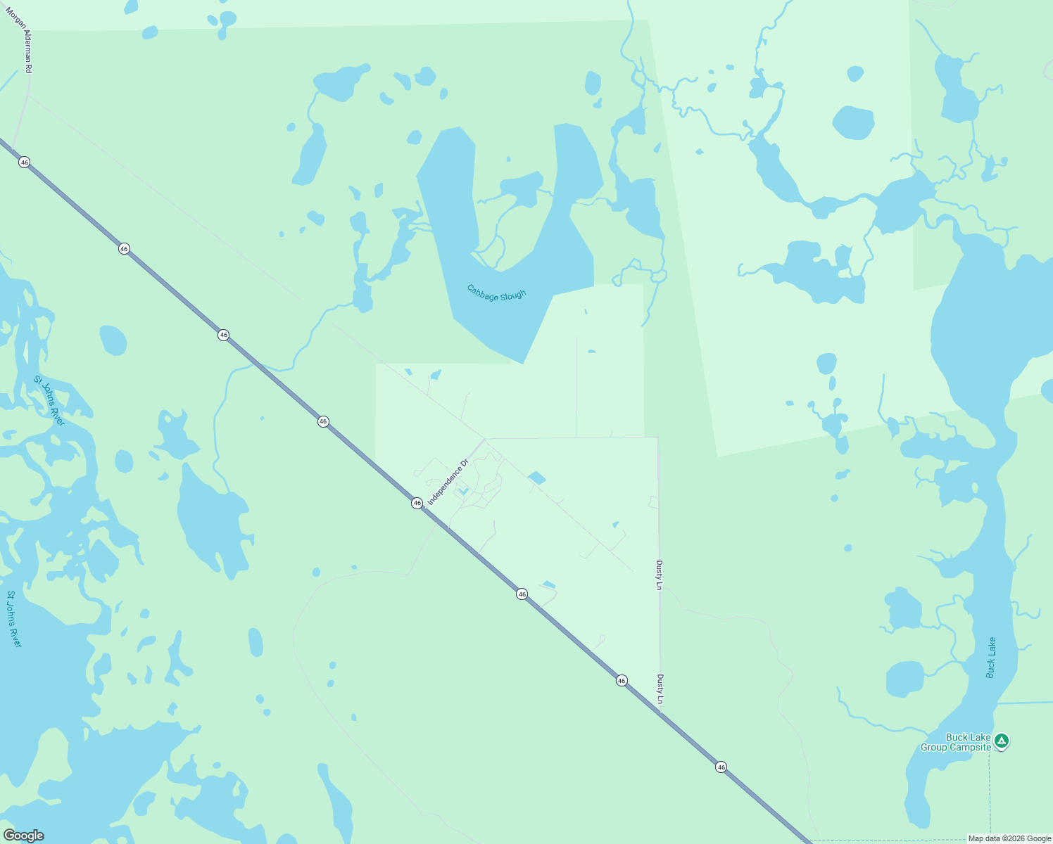 map of restaurants, bars, coffee shops, grocery stores, and more near 300 Liberty Road in Mims