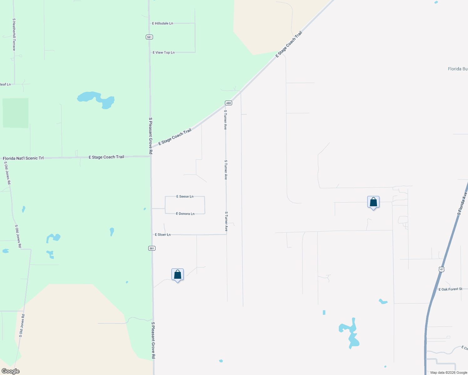 map of restaurants, bars, coffee shops, grocery stores, and more near 11481 South Turner Avenue in Floral City