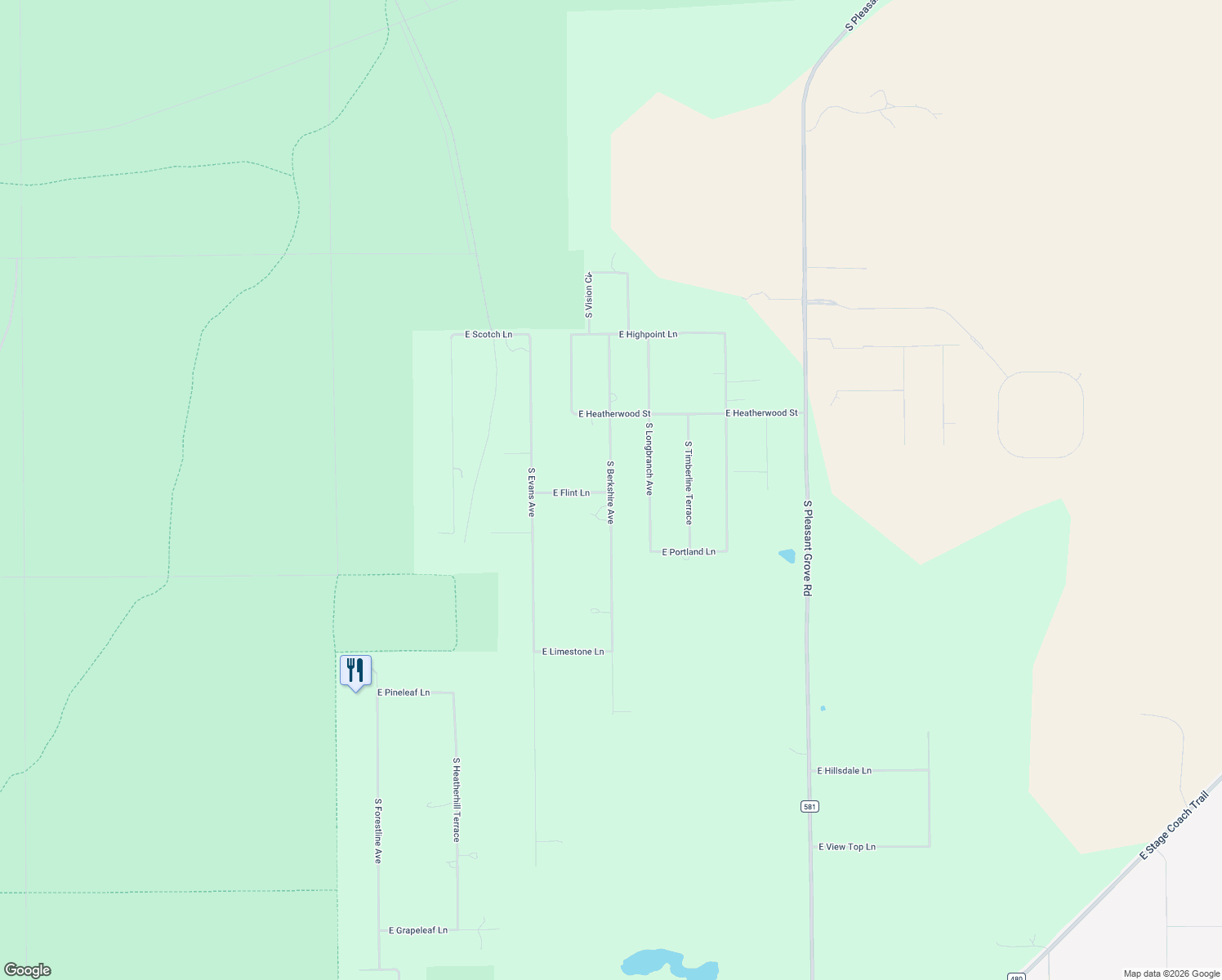 map of restaurants, bars, coffee shops, grocery stores, and more near 9229 South Berkshire Avenue in Inverness