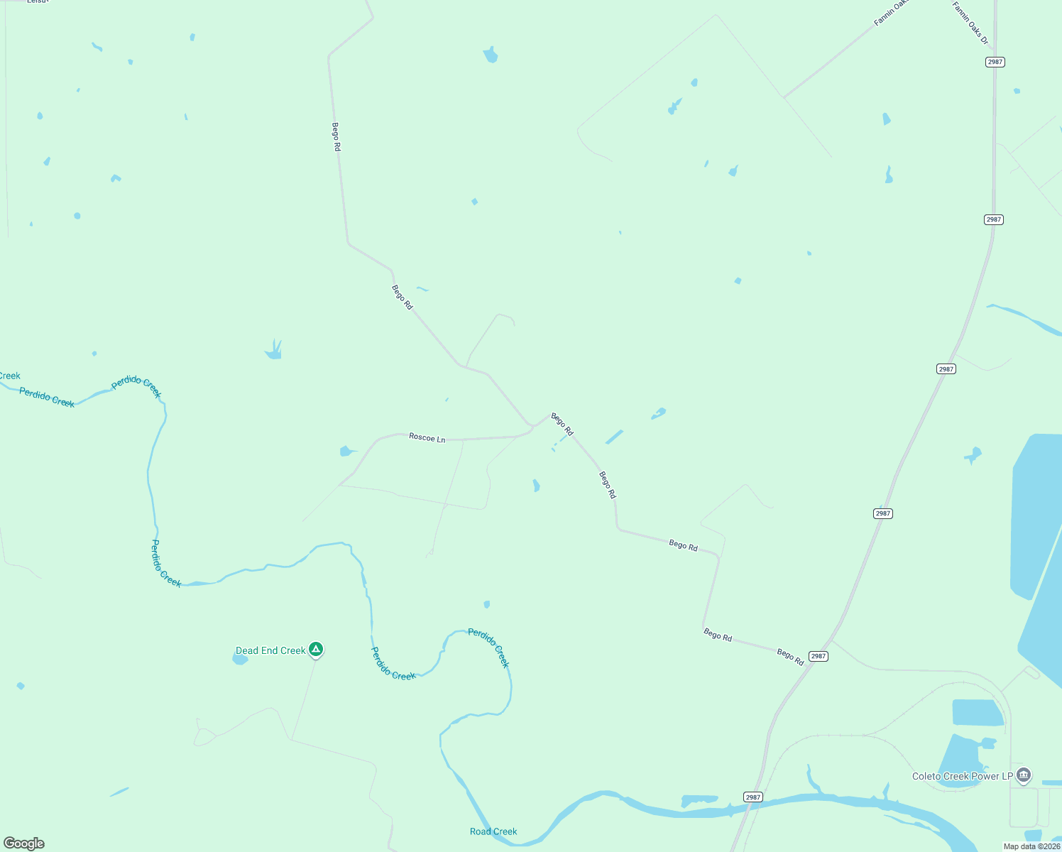 map of restaurants, bars, coffee shops, grocery stores, and more near 1385 Bego Road in Goliad