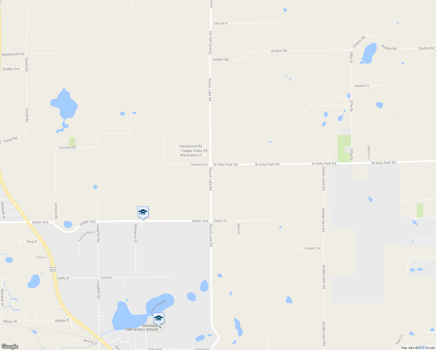 map of restaurants, bars, coffee shops, grocery stores, and more near 4933 Round Lake Road in Apopka