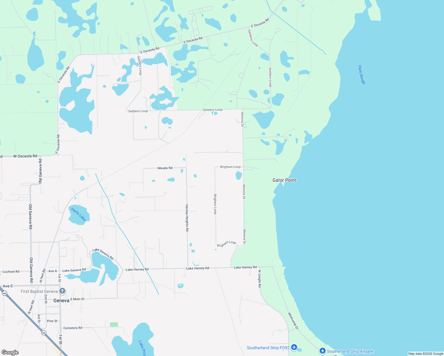 map of restaurants, bars, coffee shops, grocery stores, and more near 1465 Brigham Loop in Geneva