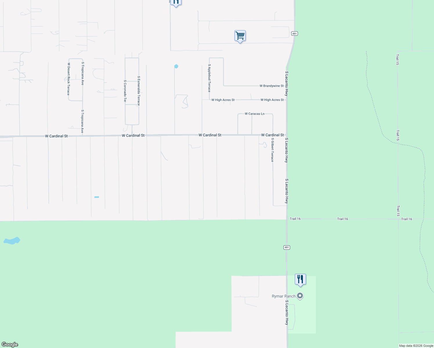 map of restaurants, bars, coffee shops, grocery stores, and more near 7085 South Rhoder Point in Lecanto