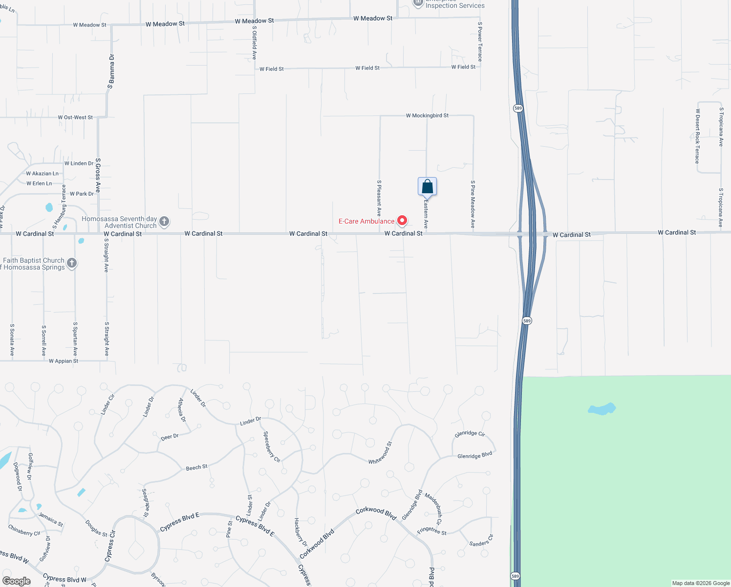 map of restaurants, bars, coffee shops, grocery stores, and more near 4810 West Blackridge Lane in Homosassa