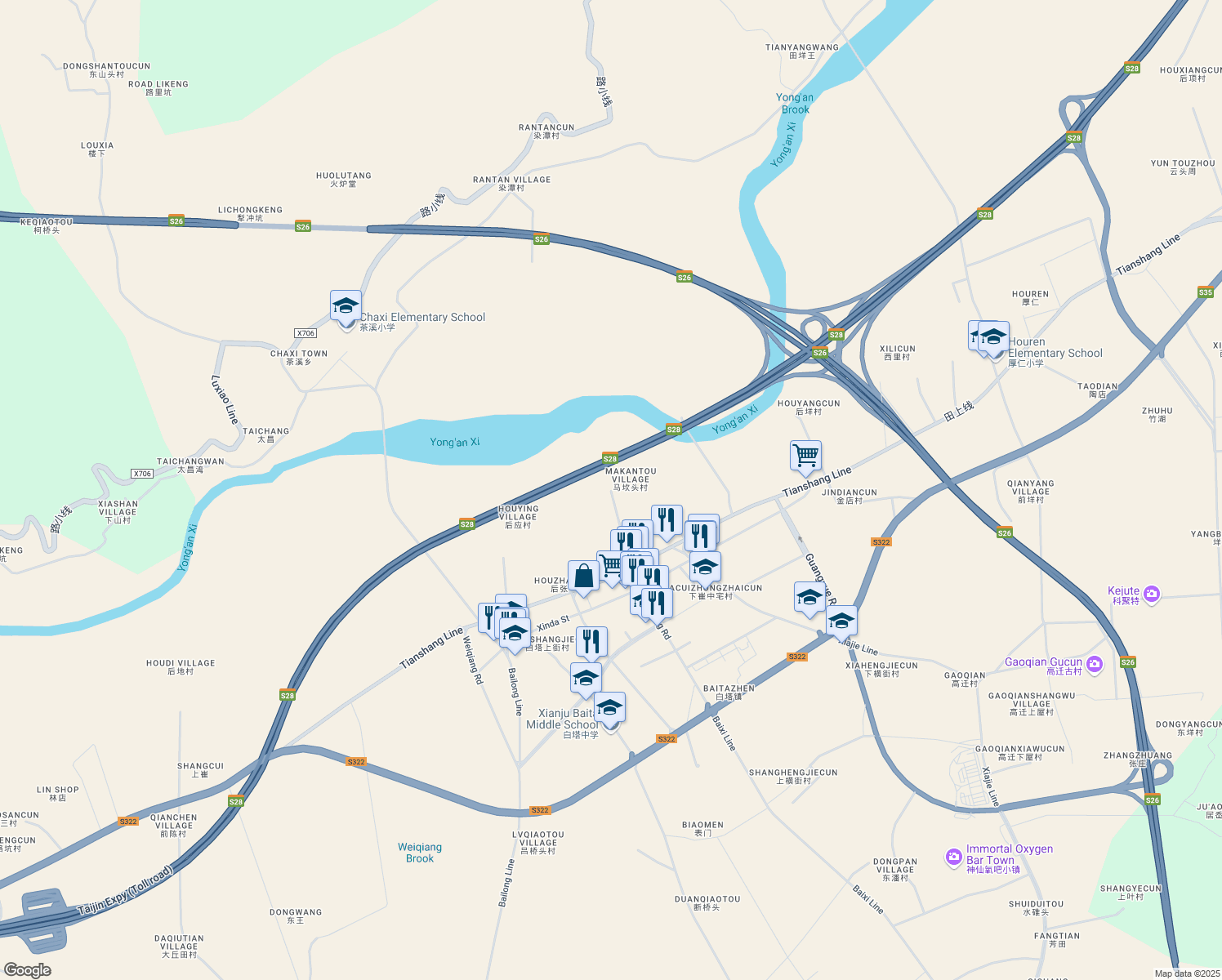 map of restaurants, bars, coffee shops, grocery stores, and more near in 