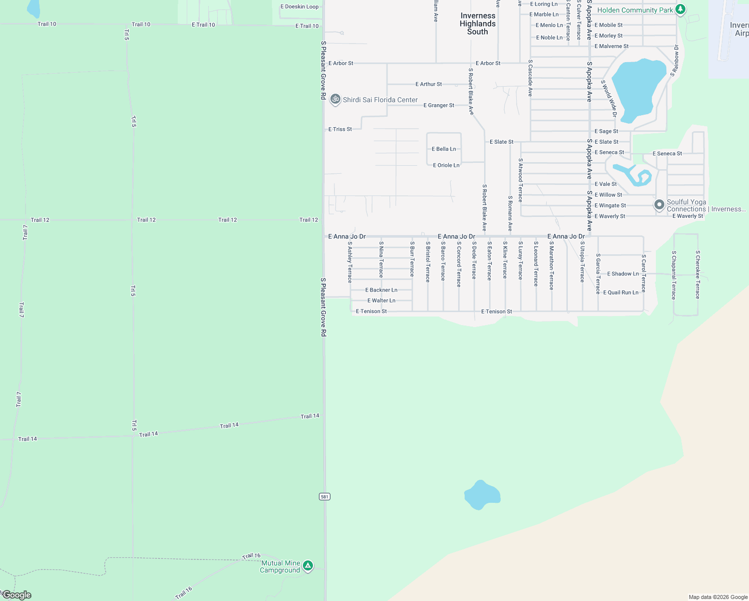 map of restaurants, bars, coffee shops, grocery stores, and more near 5161 East Walter Lane in Inverness