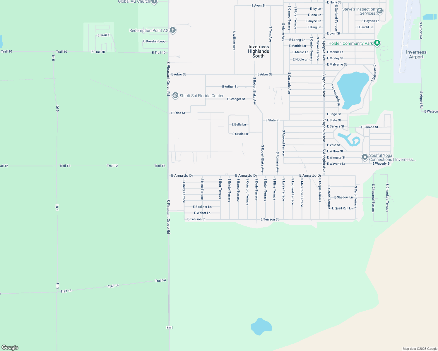 map of restaurants, bars, coffee shops, grocery stores, and more near 5350 East Anna Jo Drive in Inverness