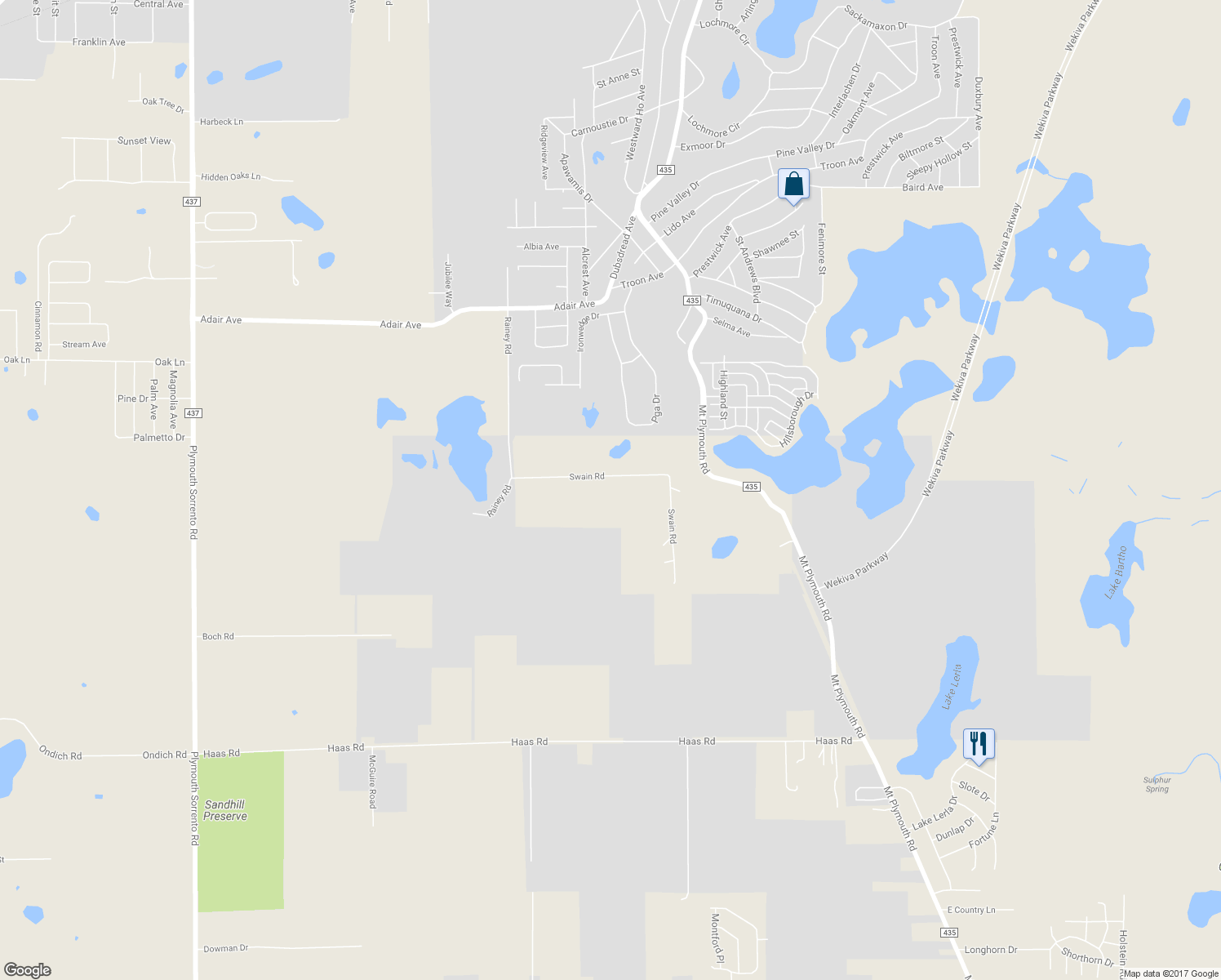 map of restaurants, bars, coffee shops, grocery stores, and more near 6892 Swain Road in Sorrento