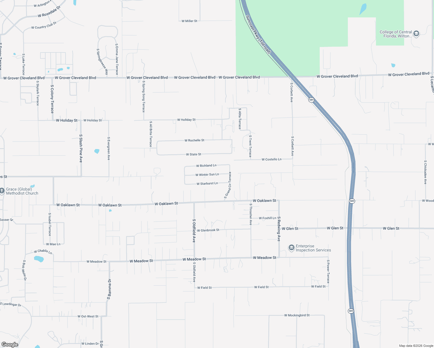 map of restaurants, bars, coffee shops, grocery stores, and more near 5175 West Winter Sun Lane in Homosassa