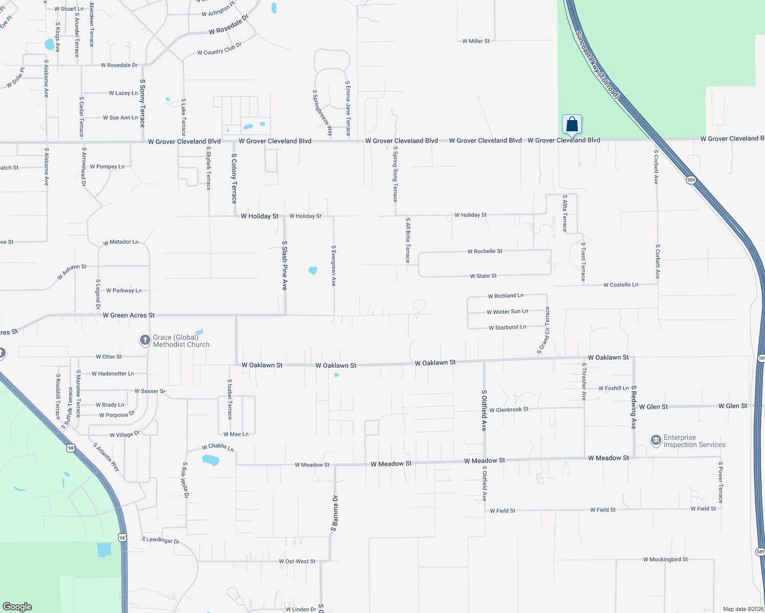 map of restaurants, bars, coffee shops, grocery stores, and more near 4767 South Chronaberry Point in Homosassa