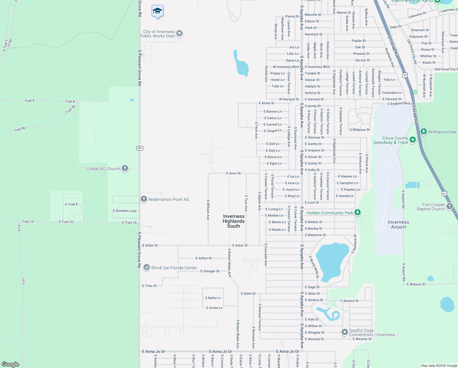 map of restaurants, bars, coffee shops, grocery stores, and more near 3964 South Big Al Point in Inverness