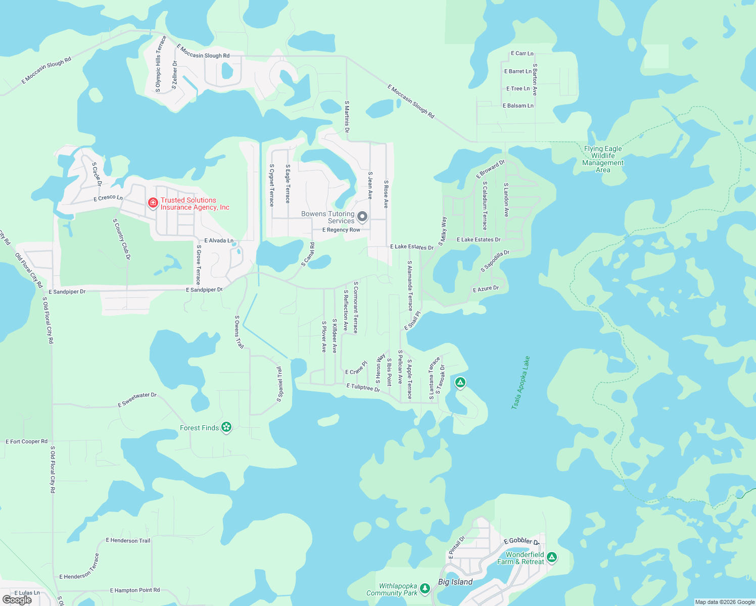 map of restaurants, bars, coffee shops, grocery stores, and more near 3616 South Heron Point in Inverness