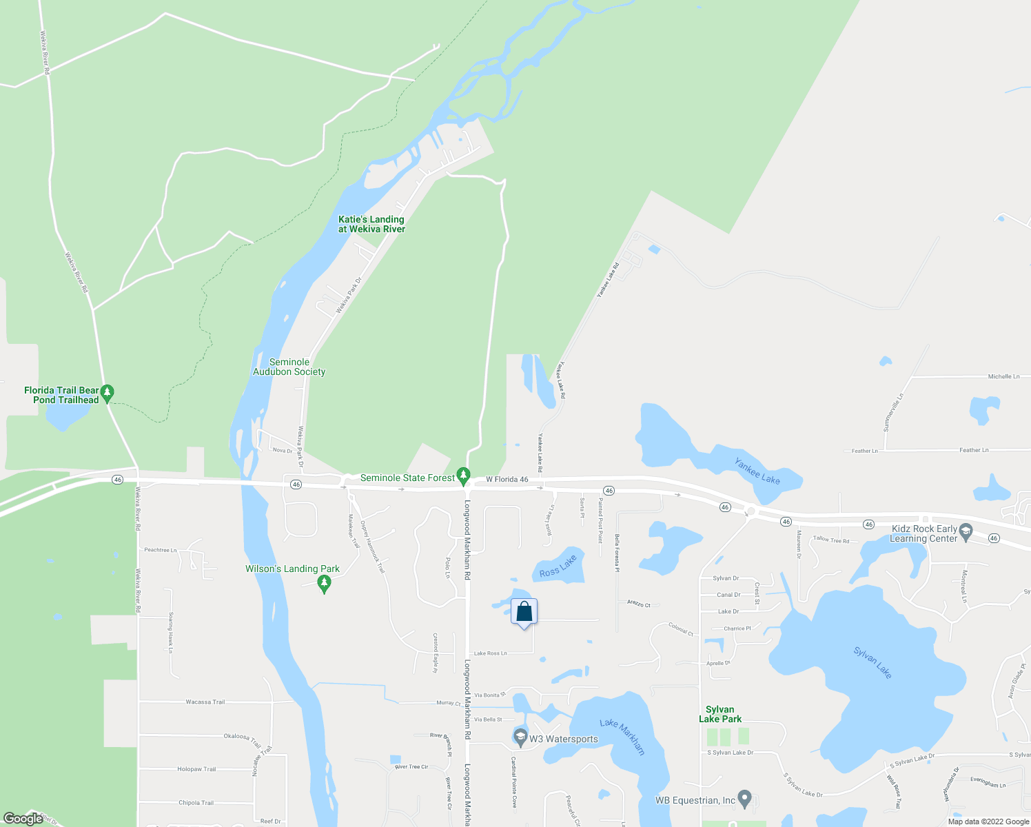 map of restaurants, bars, coffee shops, grocery stores, and more near 8100 West State Road 46 in Sanford