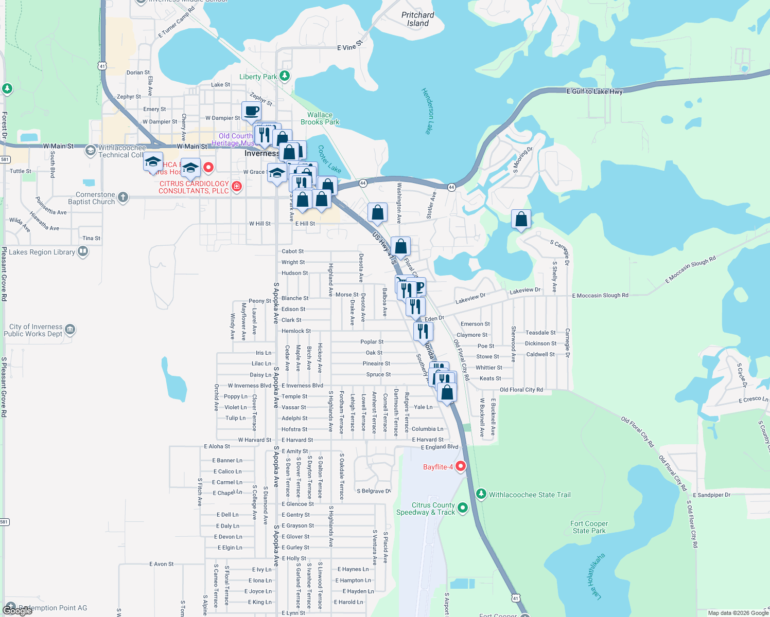 map of restaurants, bars, coffee shops, grocery stores, and more near 711 Balboa Avenue in Inverness